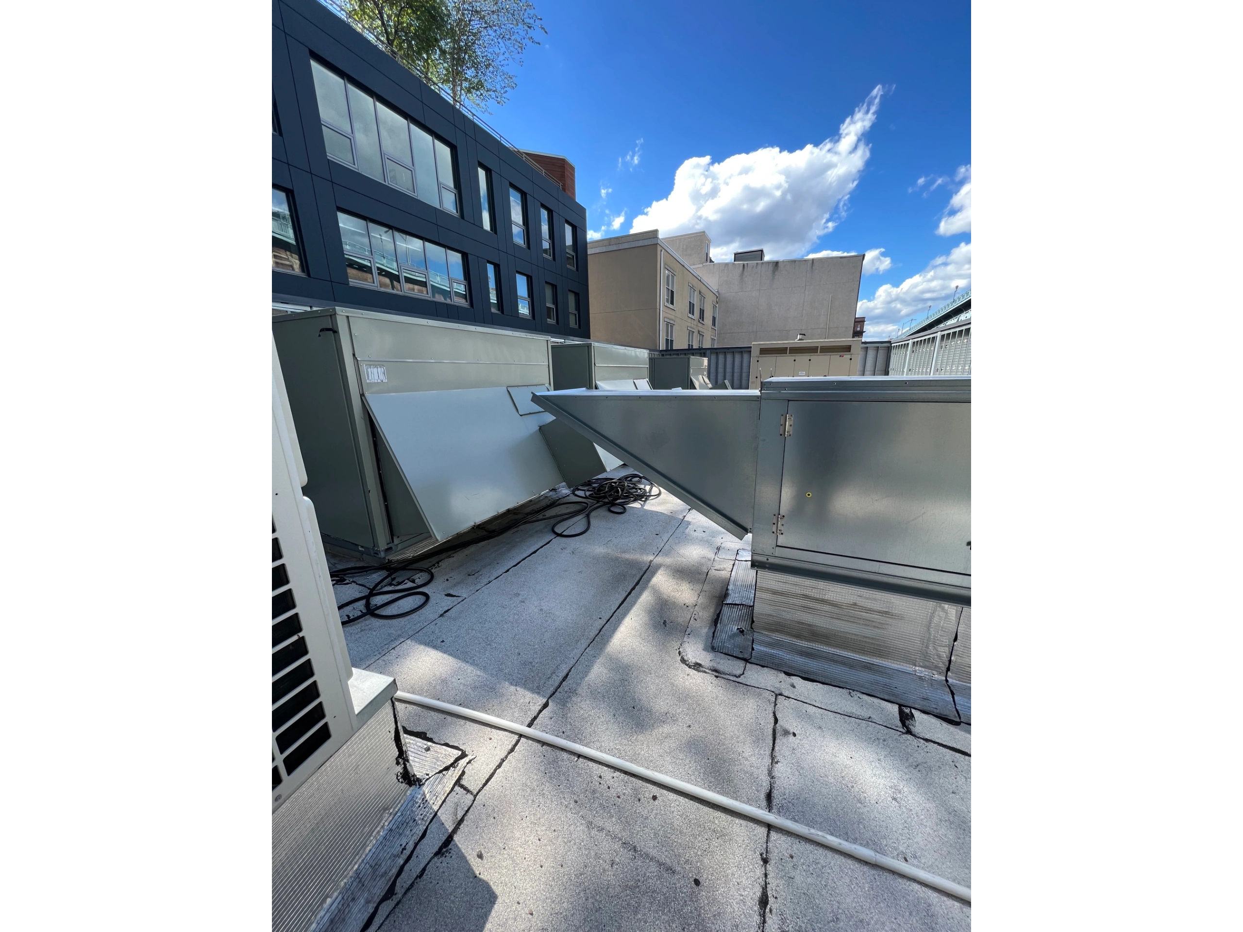 Rooftop HVAC equipment installation
